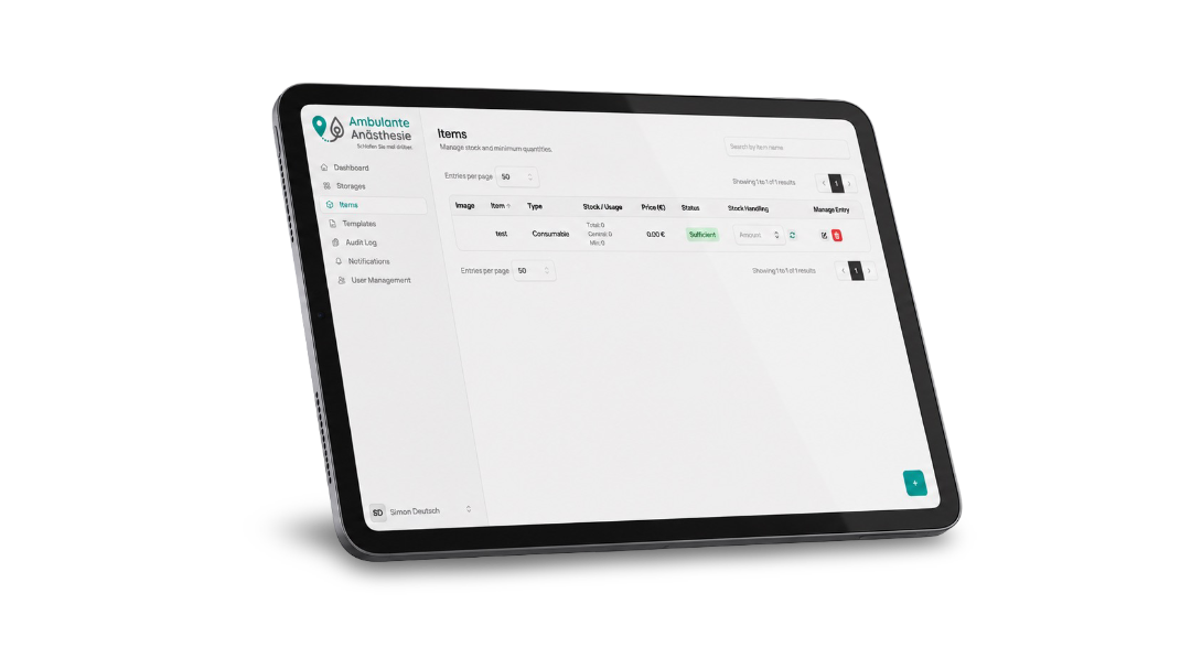 MAK Inventartool auf dem iPad